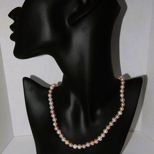 Genuine Fresh-Water Pearl Necklace 18 Inch 6.5 - 7mm Potato Multicolored